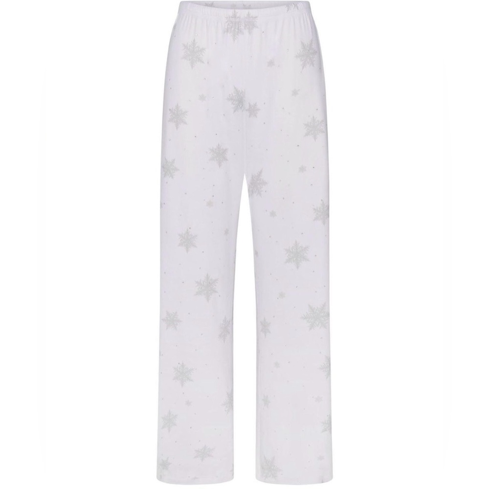 SKIMS LOGO PLUSH POINTELLE RHINESTONE STRAIGHT LEG PANT